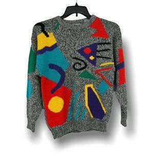 Vintage Multicolor Knit Crewneck Sweater by Just Cristina | Sz M